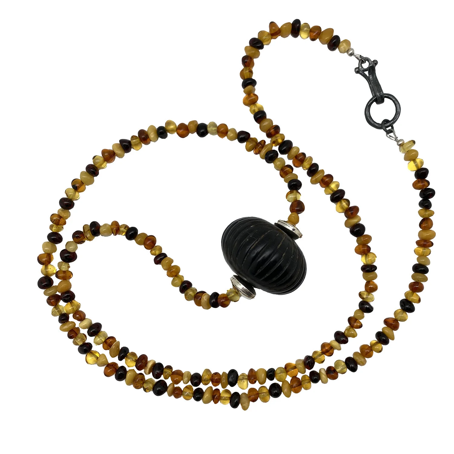 Amber and jet necklace sale